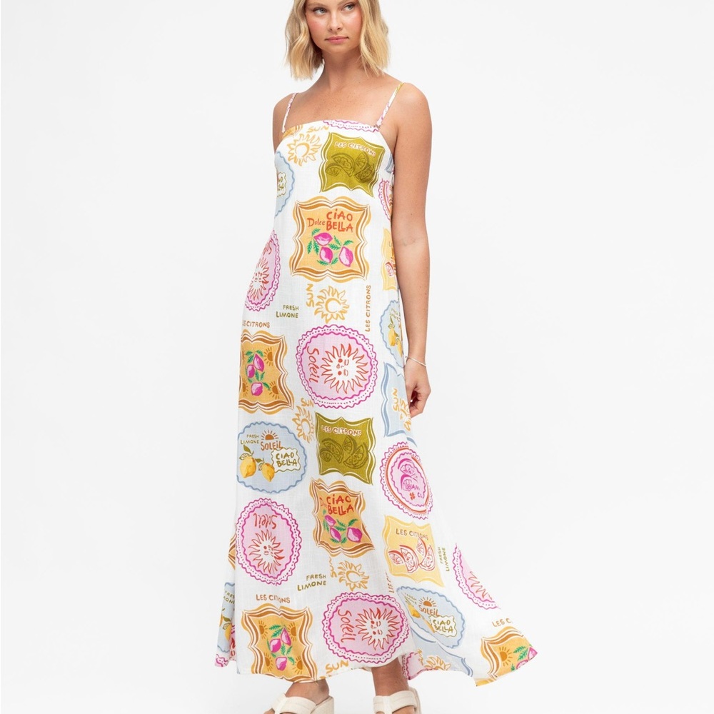 NWT Paper Heart Colorful Printed Maxi Dress